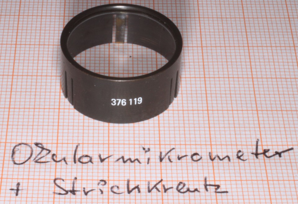 Okularmikrometer + Strichkreuz mit Einsatzfassung
